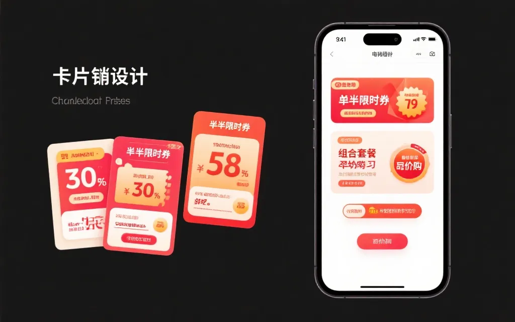 比赛日营销作战图：半场限时券、组合套餐卡片、购物车加价购提示